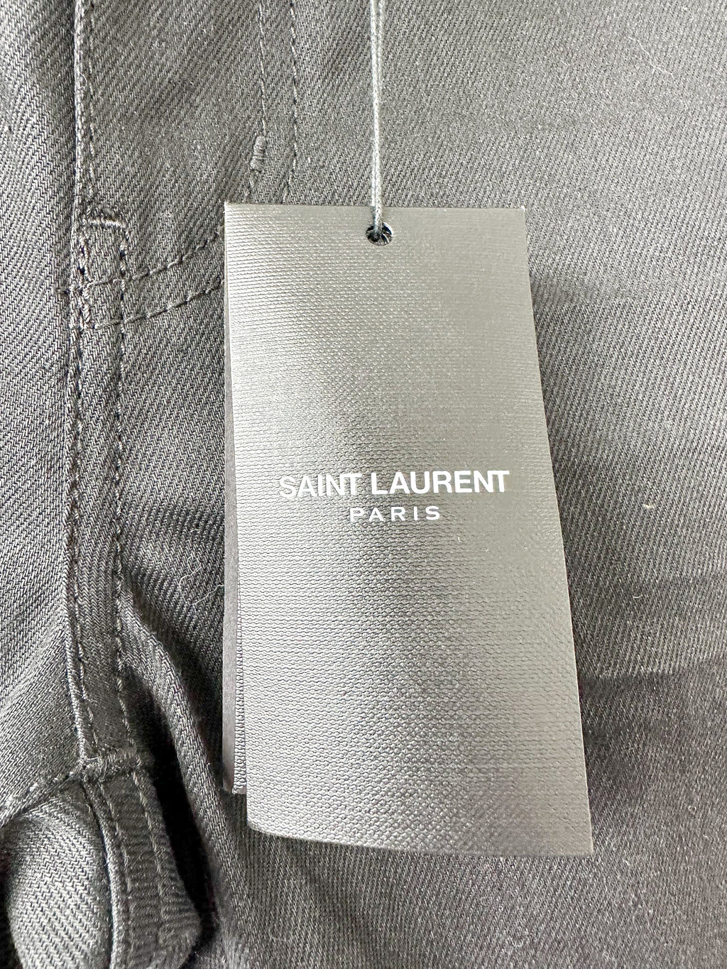 Saint Laurent Black Denim Cut Off Shorts