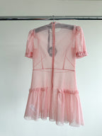 The Vampire's Wife The Fairy Goddess Pink Embellished Tulle Mini Dress - House Of Huntington
