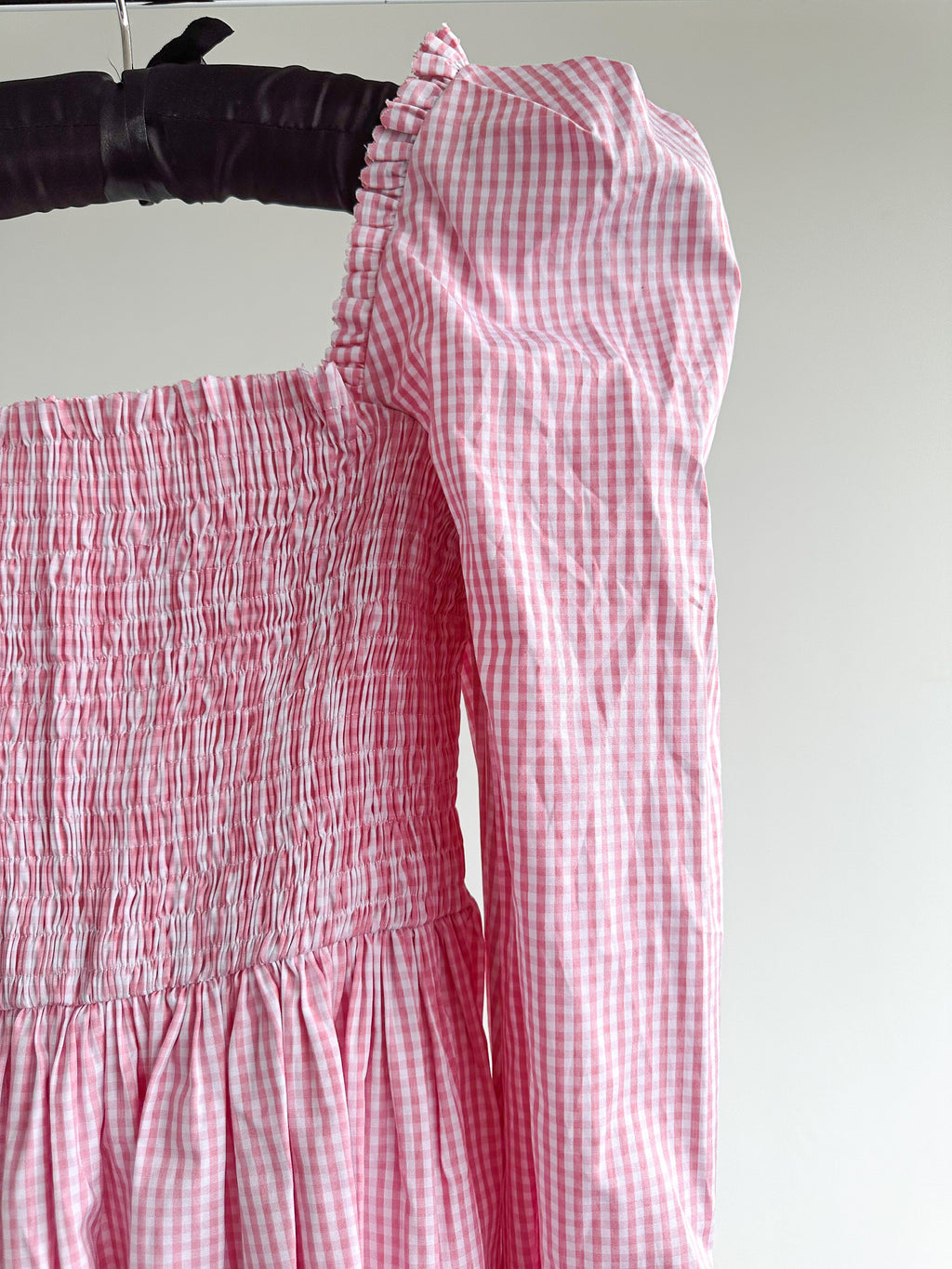 The Vampire's Wife The Straw Girl Pink White Gingham Check Mini Dress - House Of Huntington