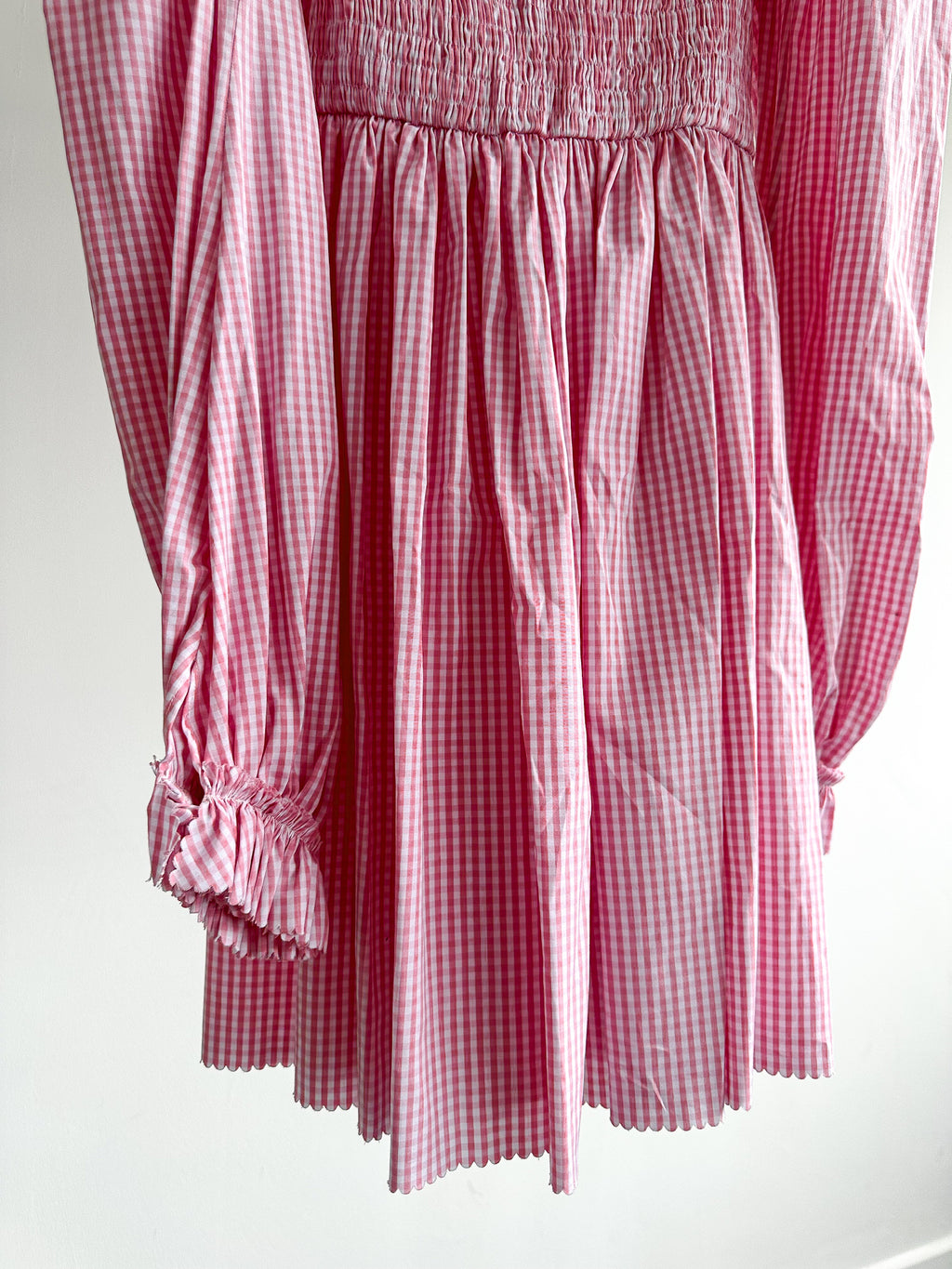 The Vampire's Wife The Straw Girl Pink White Gingham Check Mini Dress - House Of Huntington