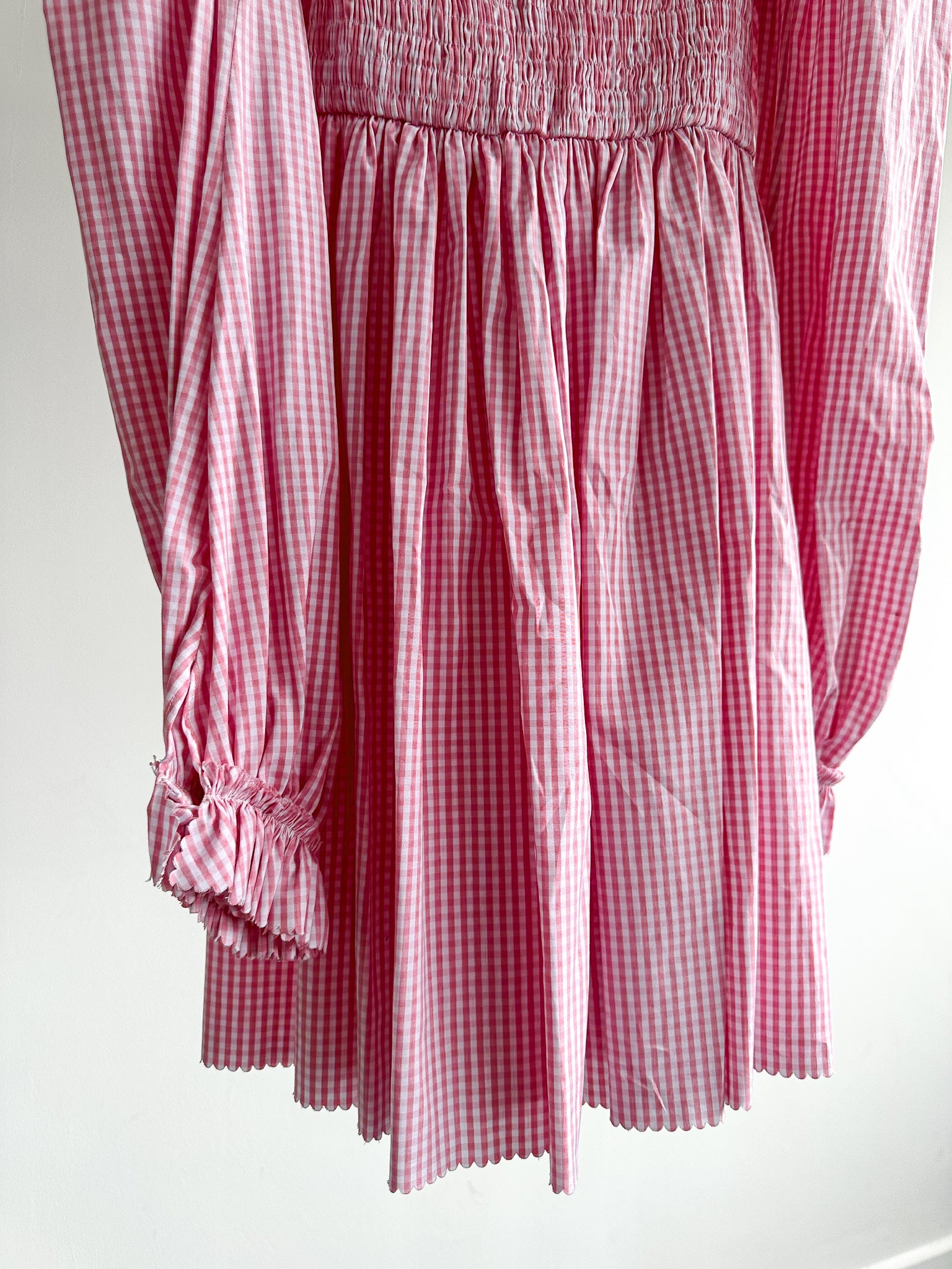 The Vampire's Wife The Straw Girl Pink White Gingham Check Mini Dress - House Of Huntington
