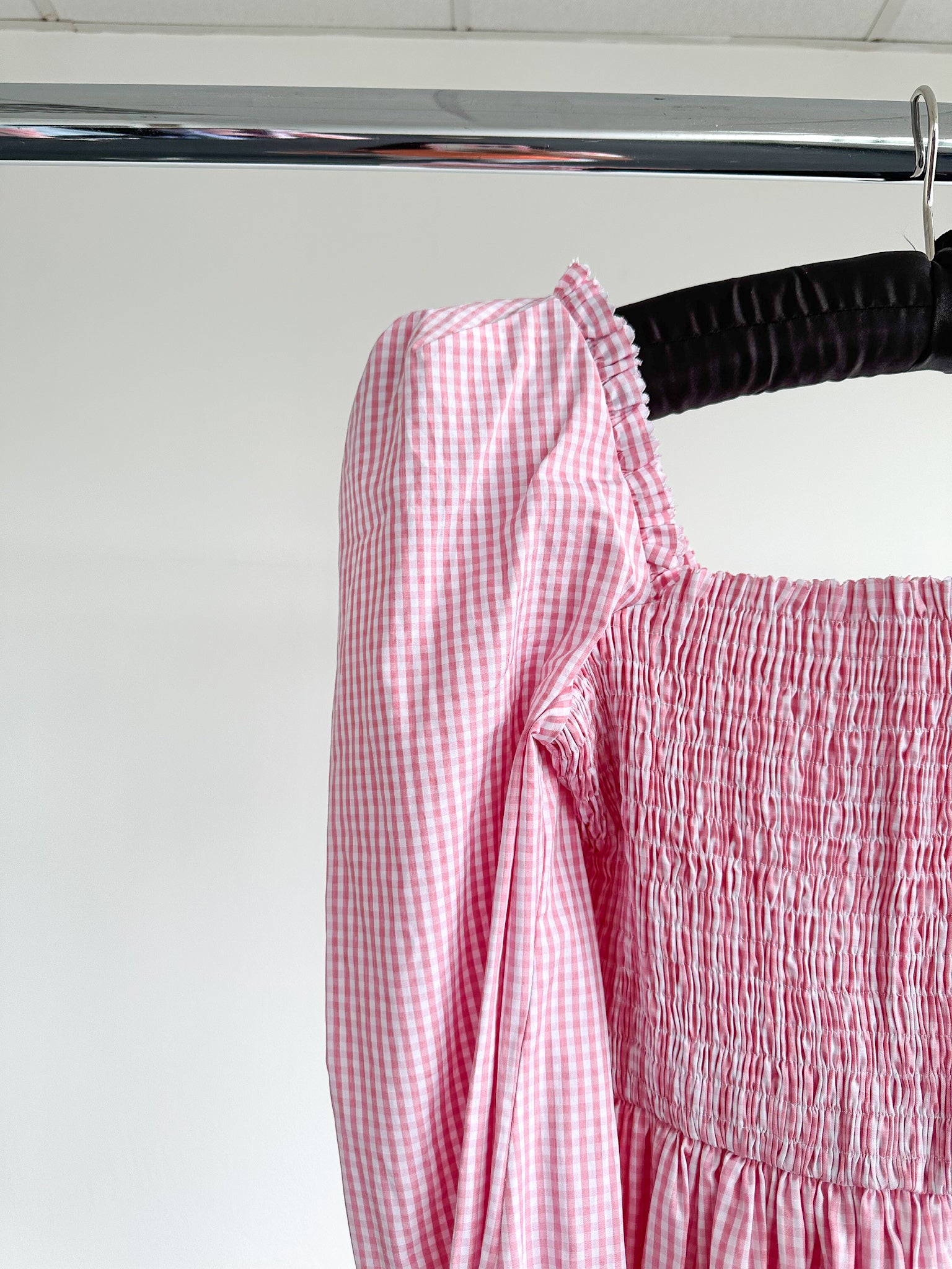 The Vampire's Wife The Straw Girl Pink White Gingham Check Mini Dress - House Of Huntington