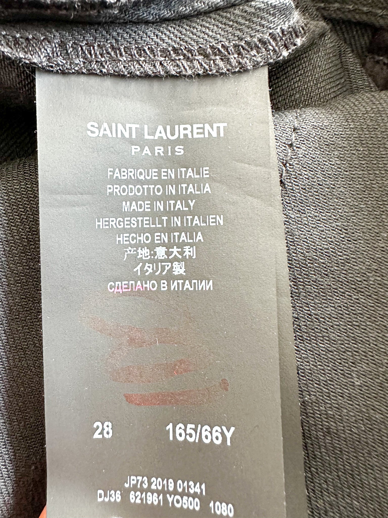 Saint Laurent Black Denim Cut Off Shorts