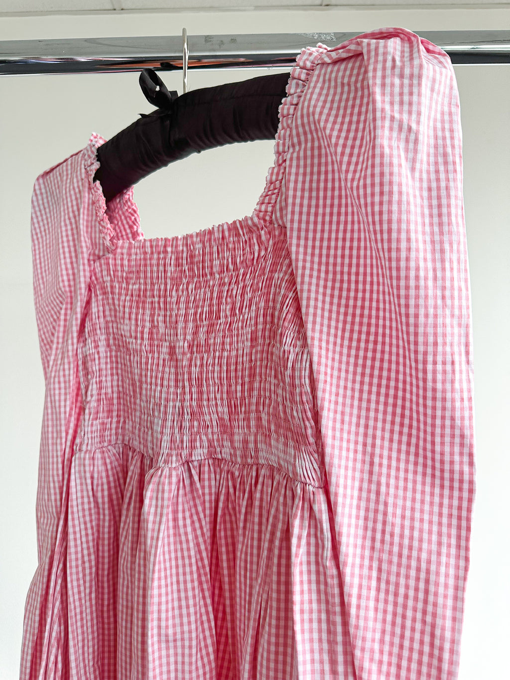 The Vampire's Wife The Straw Girl Pink White Gingham Check Mini Dress - House Of Huntington