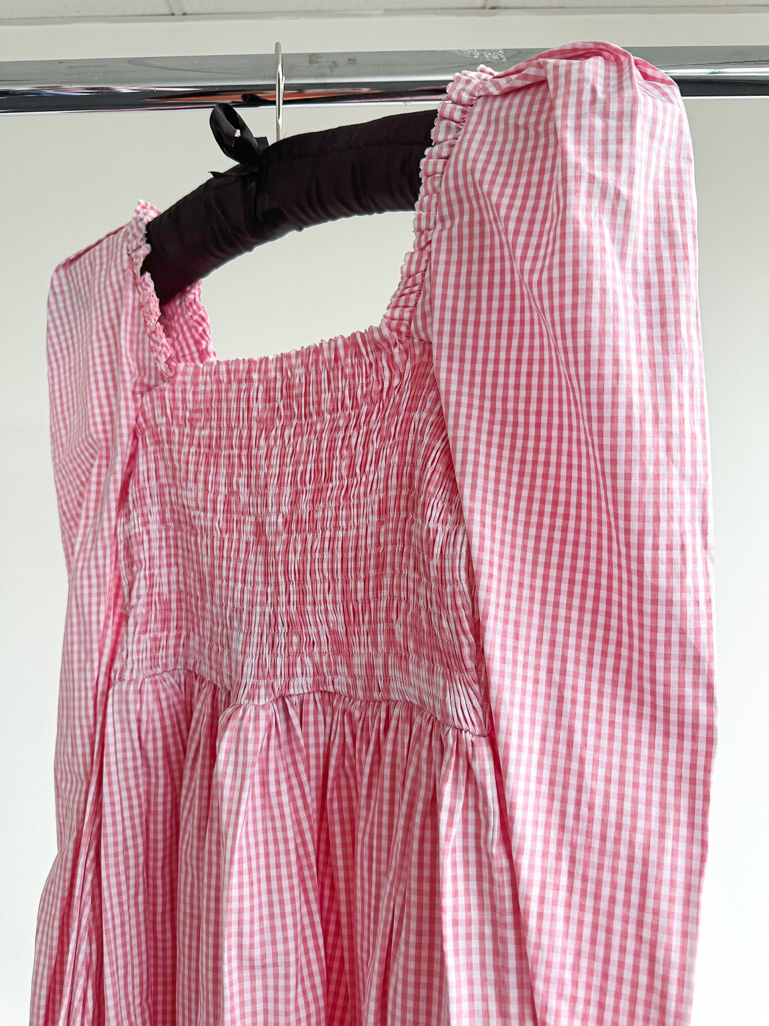 The Vampire's Wife The Straw Girl Pink White Gingham Check Mini Dress - House Of Huntington