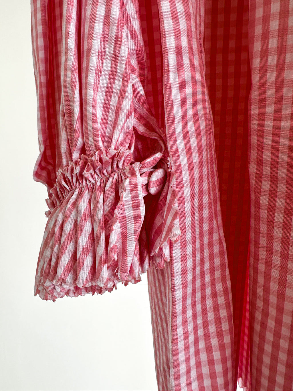 The Vampire's Wife The Straw Girl Pink White Gingham Check Mini Dress - House Of Huntington