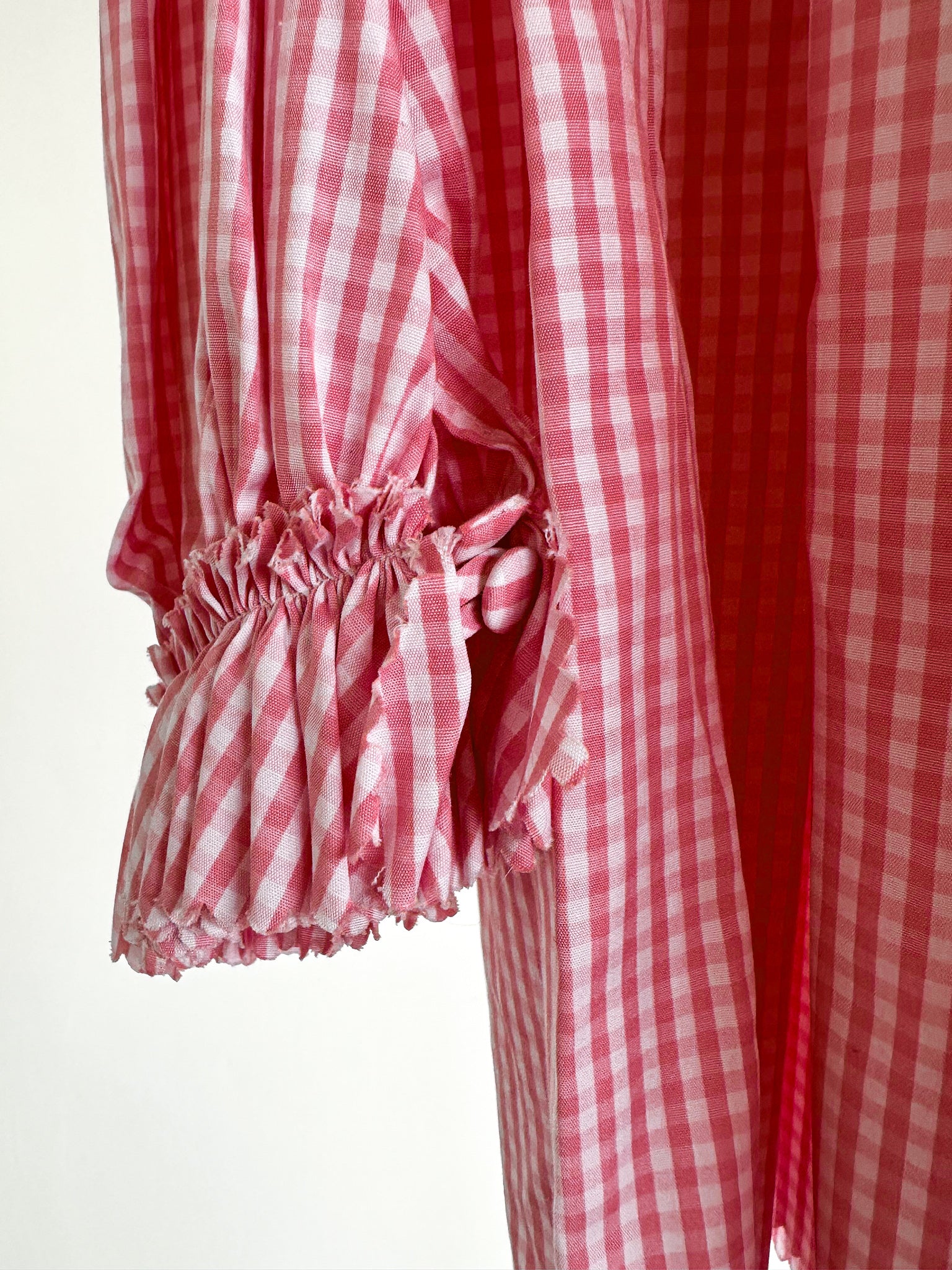 The Vampire's Wife The Straw Girl Pink White Gingham Check Mini Dress - House Of Huntington