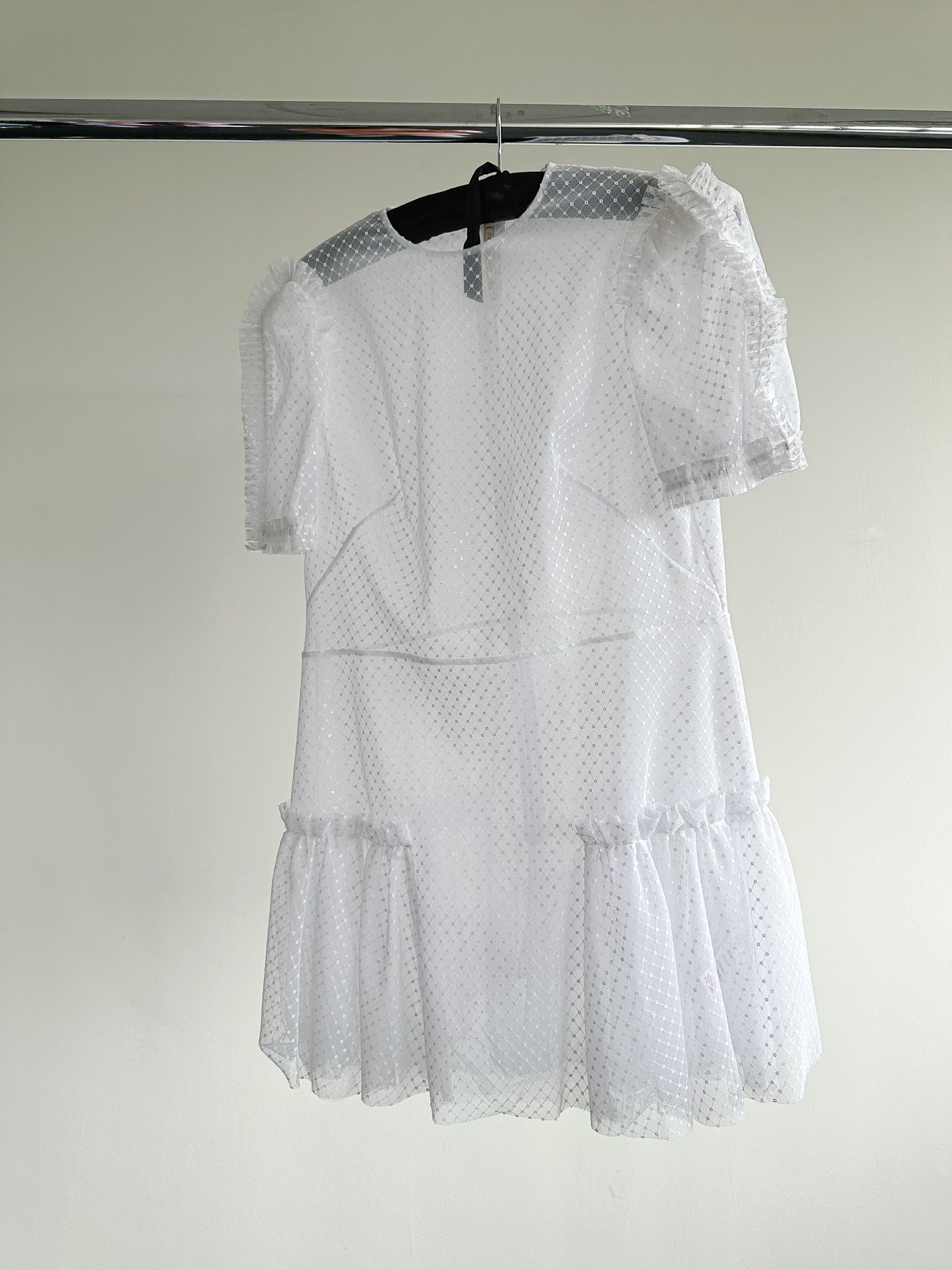 The Vampire's Wife The Fairy Goddess White Embellished Tulle Mini Dress - House Of Huntington