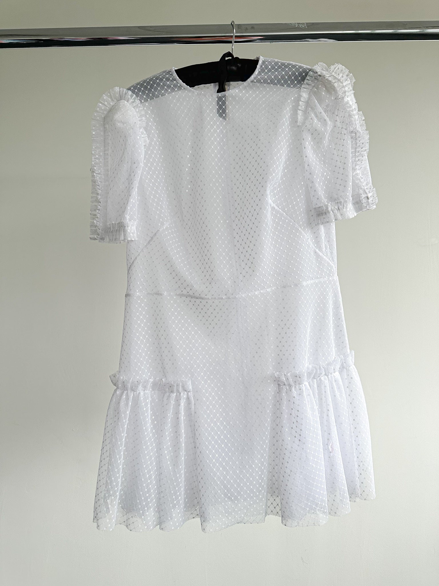 The Vampire's Wife The Fairy Goddess White Embellished Tulle Mini Dress - House Of Huntington