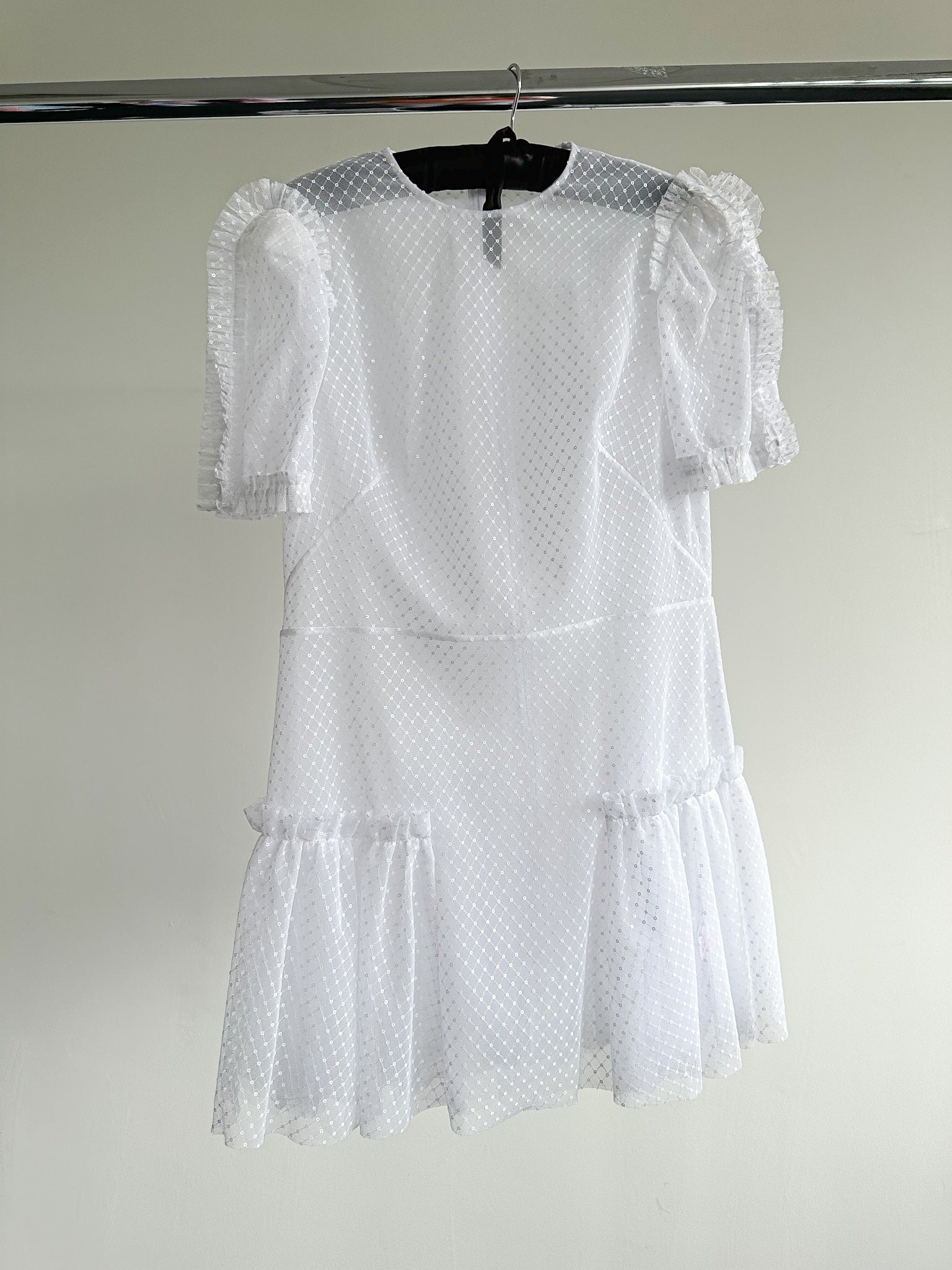 The Vampire's Wife The Fairy Goddess White Embellished Tulle Mini Dress - House Of Huntington