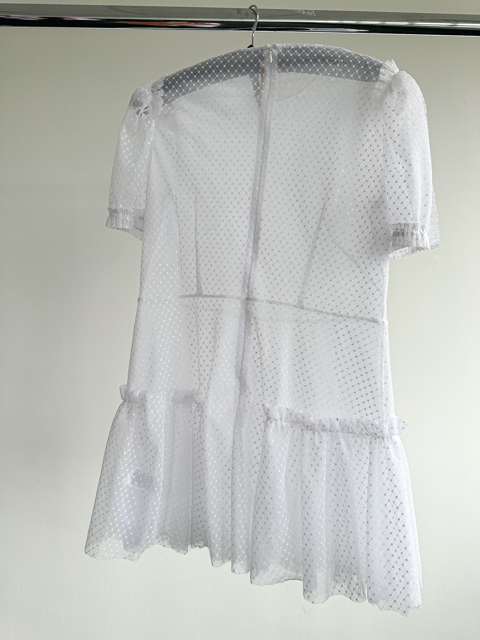 The Vampire's Wife The Fairy Goddess White Embellished Tulle Mini Dress - House Of Huntington