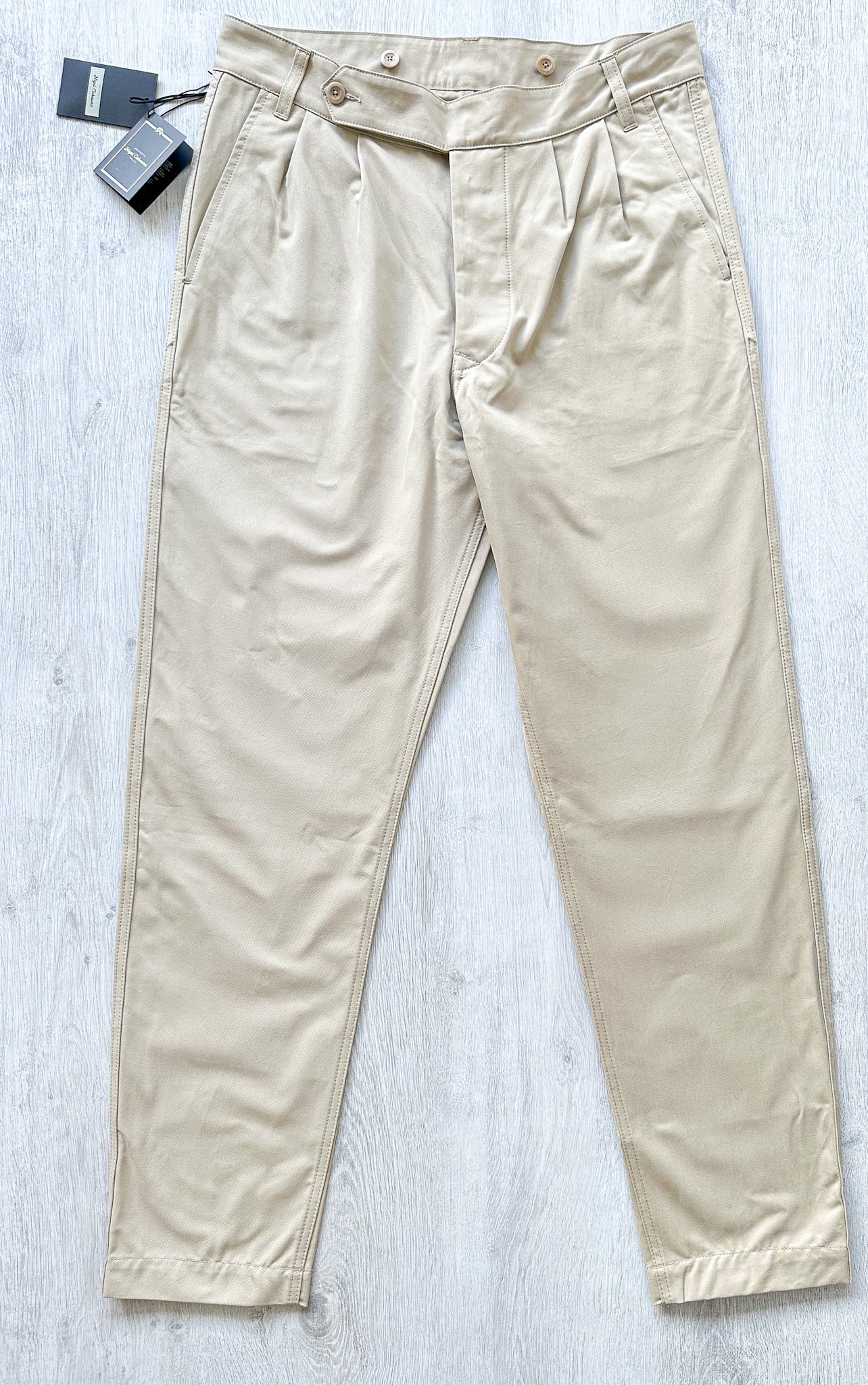 Nigel Cabourn Chino Beige P-2 Slim Tapered Drill Pants Trousers - House Of Huntington