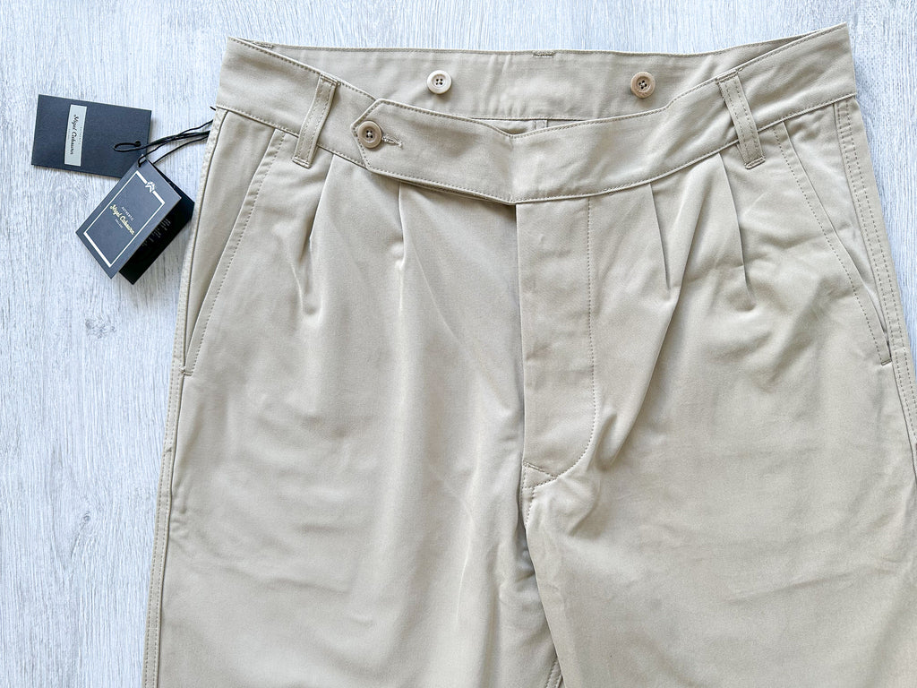 Nigel Cabourn Chino Beige P-2 Slim Tapered Drill Pants Trousers - House Of Huntington