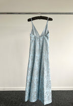 The Vampire's Wife Blue Glinda Floral Brocade - House Of Huntington