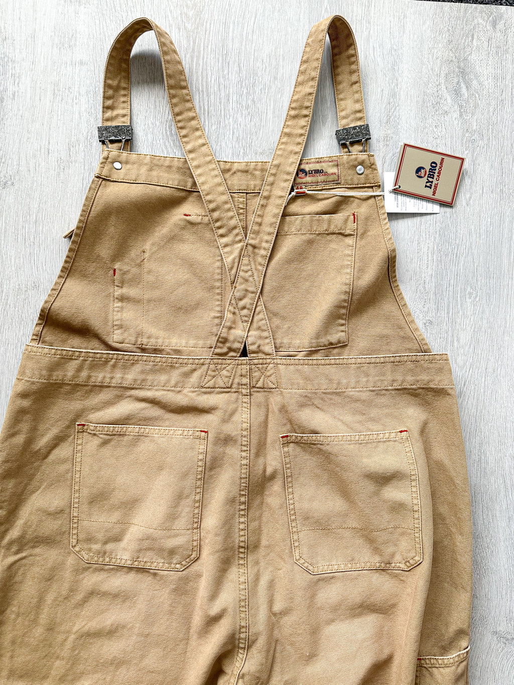 Nigel Cabourn Lybro Cotton Canvas Dungarees In Tan - House Of Huntington