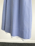 The Vampire's Wife The Good Witch Blue Gingham Flared Strapless Midi Dress - House Of Huntington