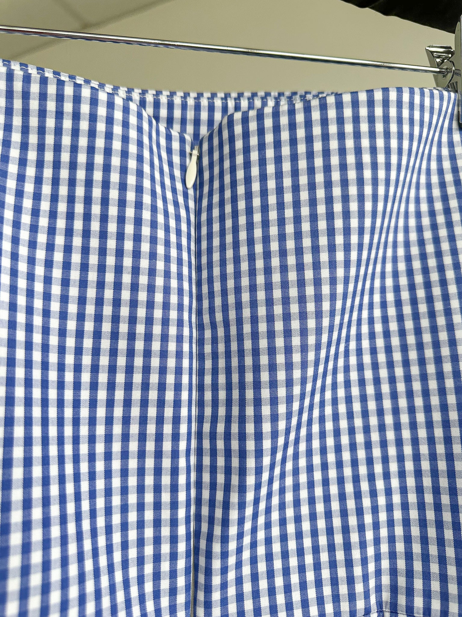 The Vampire's Wife The Good Witch Blue Gingham Flared Strapless Midi Dress - House Of Huntington