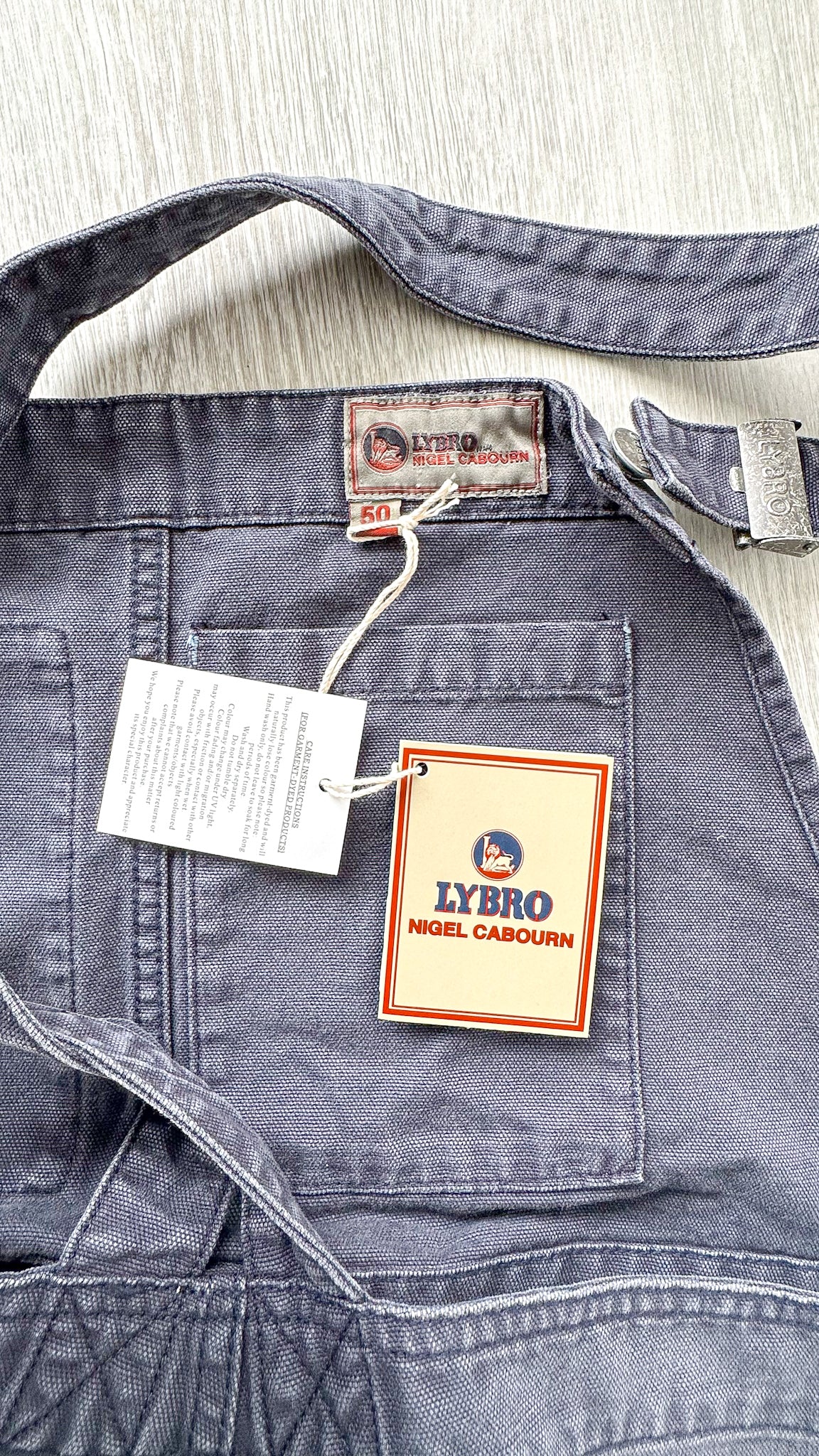 Nigel Cabourn Lybro Cotton Canvas Dungarees Navy Blue – House Of