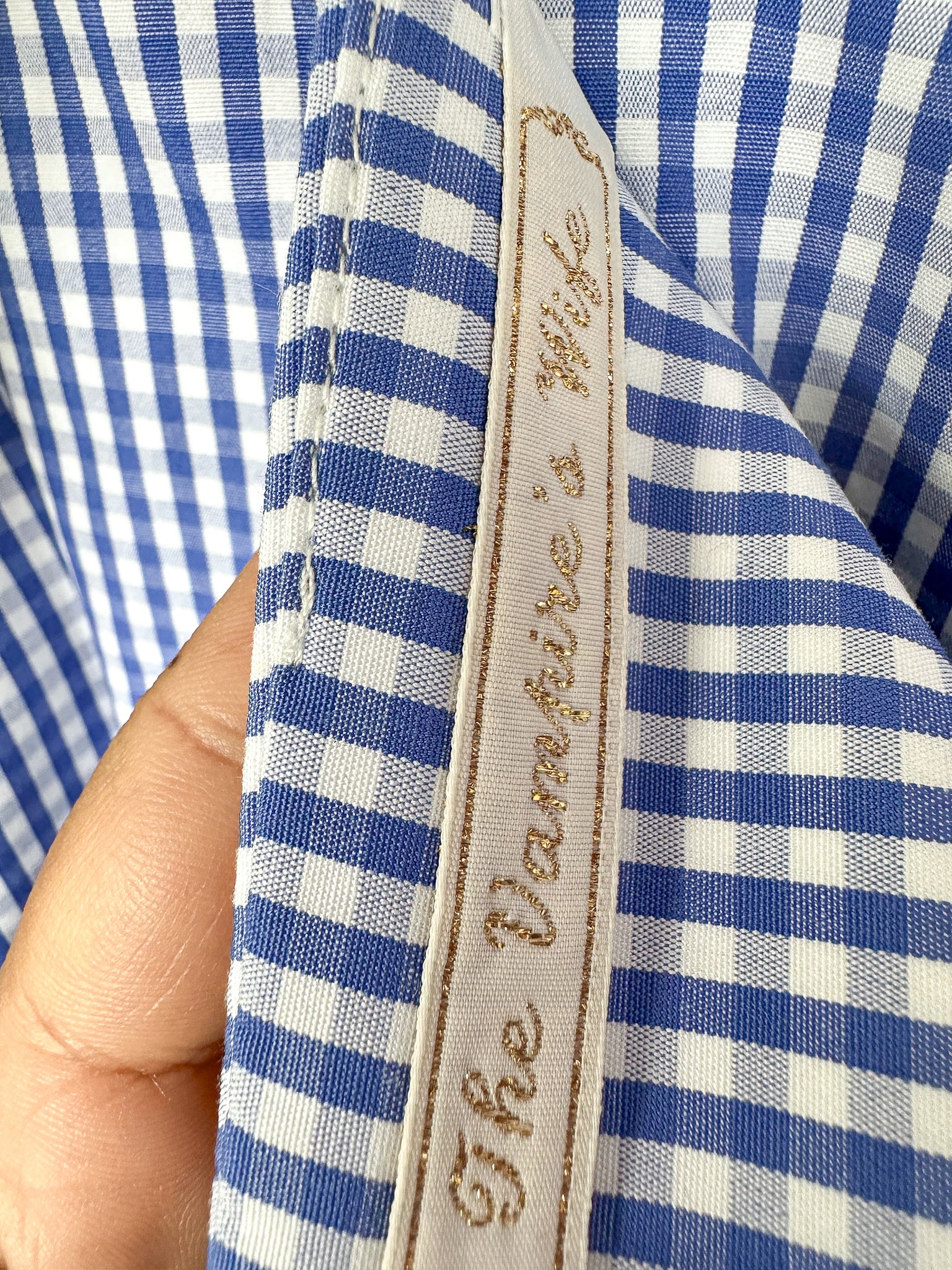 The Vampire's Wife The Good Witch Blue Gingham Flared Strapless Midi Dress - House Of Huntington