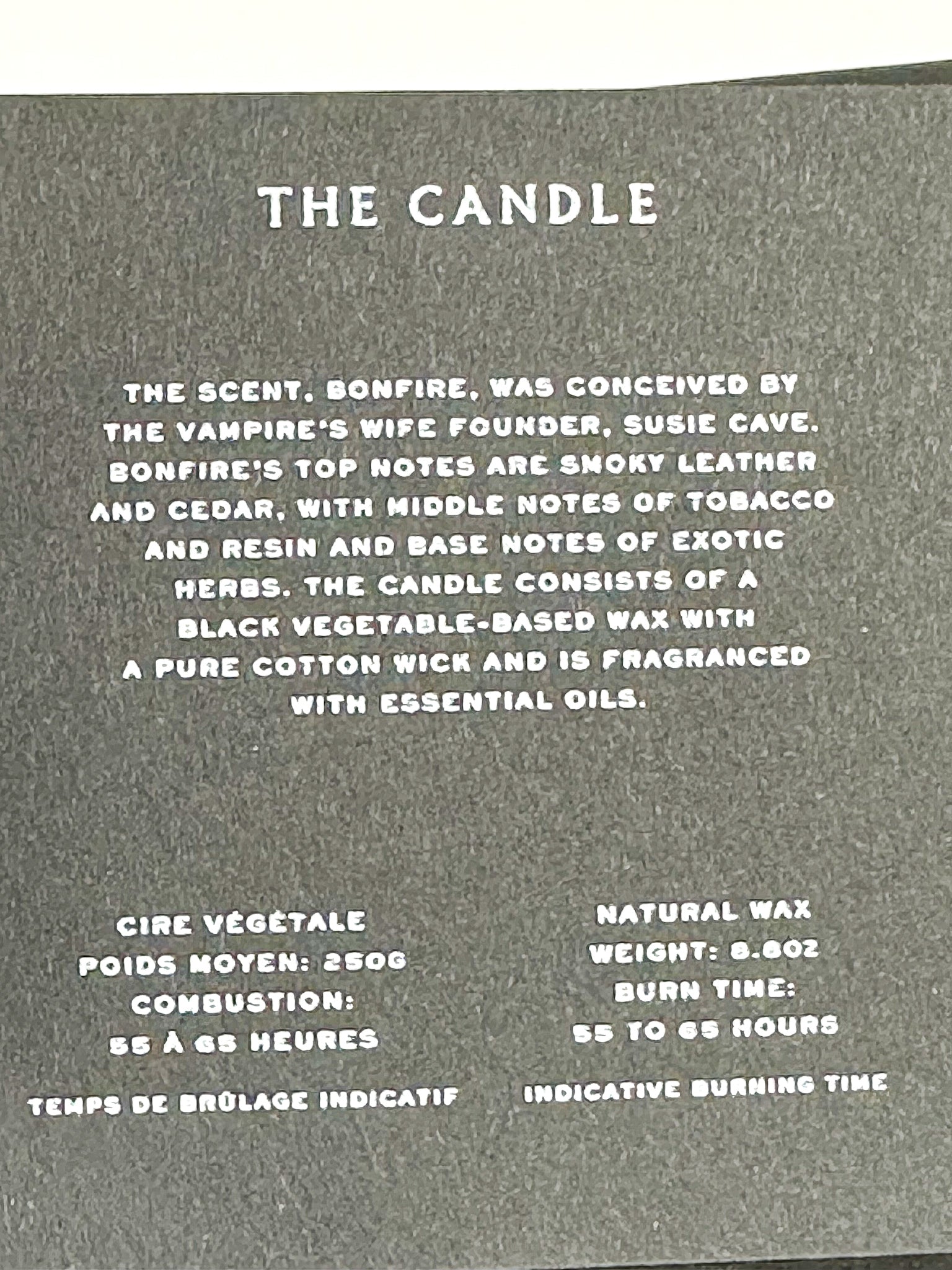 The Vampire's Wife Bonfire Trudon Candle - House Of Huntington