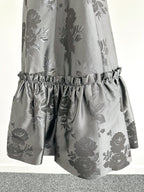 The Vampire's Wife Endurance Black Floral Jacquard Satin Strapless Dress - House Of Huntington