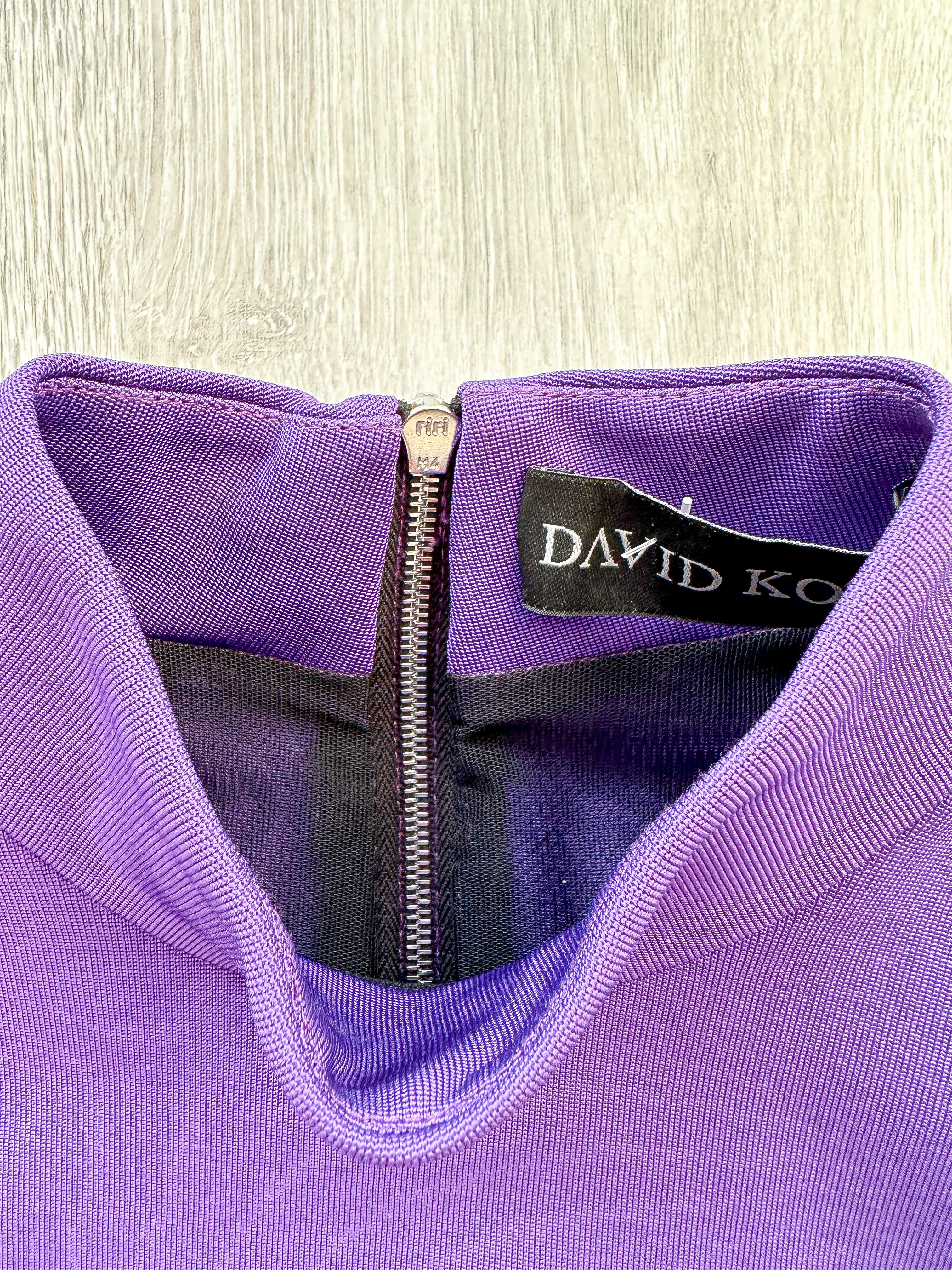 DAVID KOMA Purple Cut-out Waist Fit Flare Skater Dress - House Of Huntington