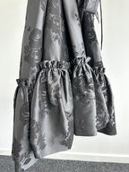 The Vampire's Wife Endurance Black Floral Jacquard Satin Strapless Dress - House Of Huntington