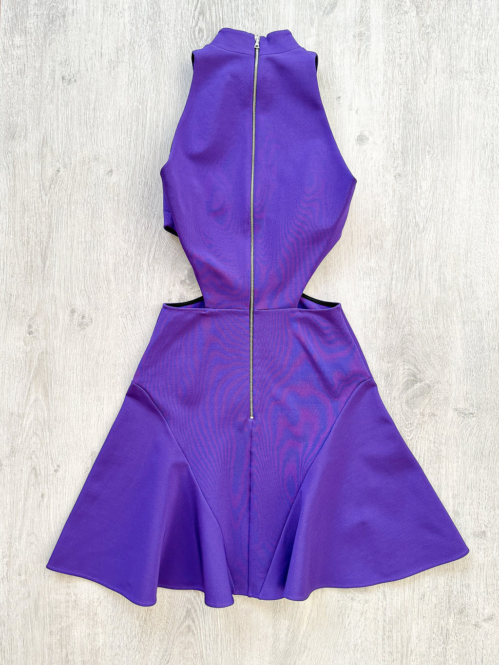 DAVID KOMA Purple Cut-out Waist Fit Flare Skater Dress - House Of Huntington