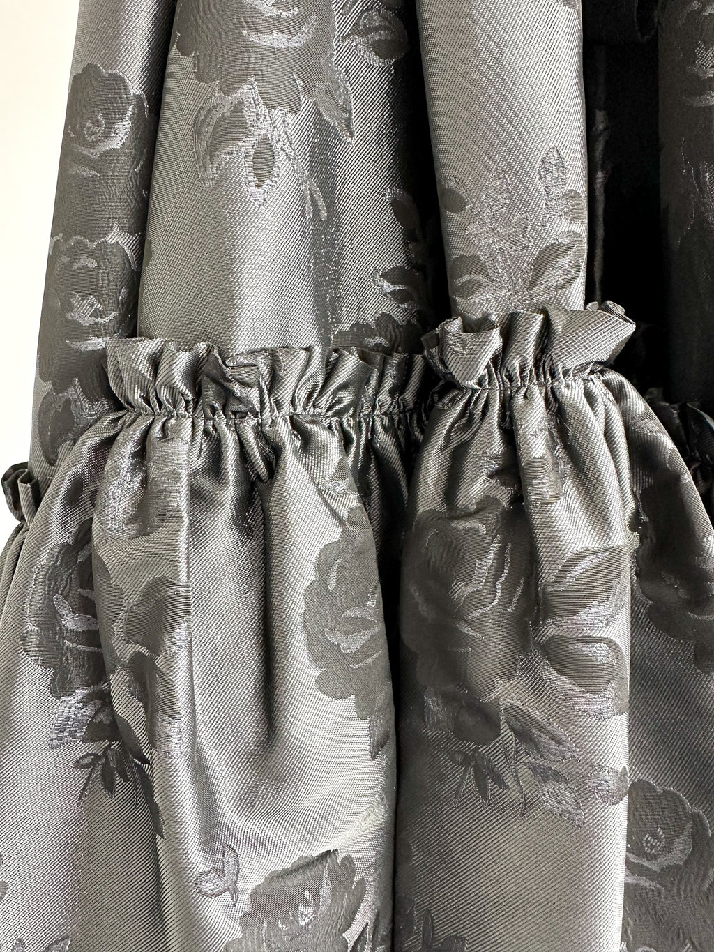 The Vampire's Wife Endurance Black Floral Jacquard Satin Strapless Dress - House Of Huntington