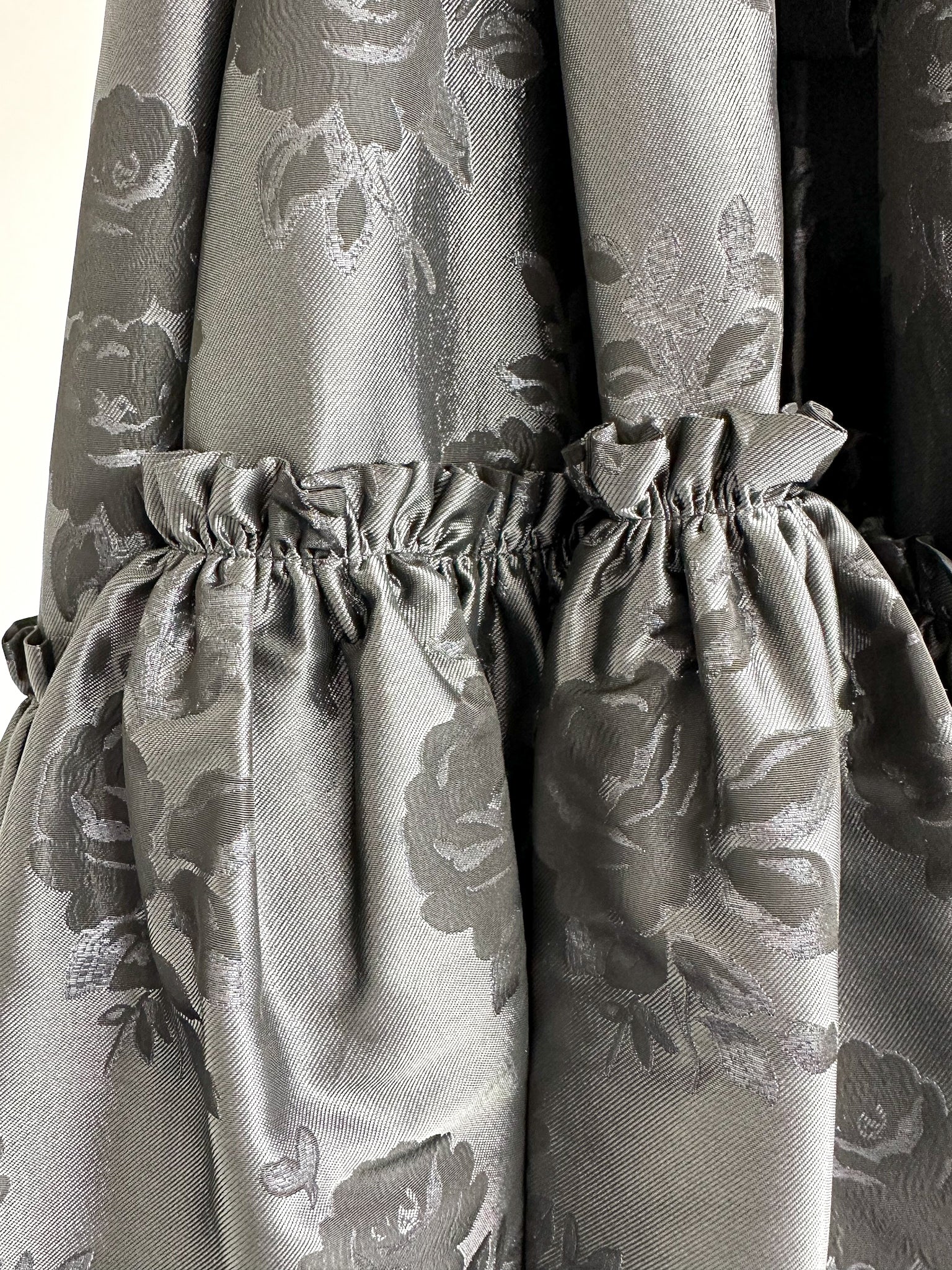 The Vampire's Wife Endurance Black Floral Jacquard Satin Strapless Dress - House Of Huntington