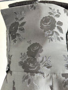The Vampire's Wife Endurance Black Floral Jacquard Satin Strapless Dress - House Of Huntington