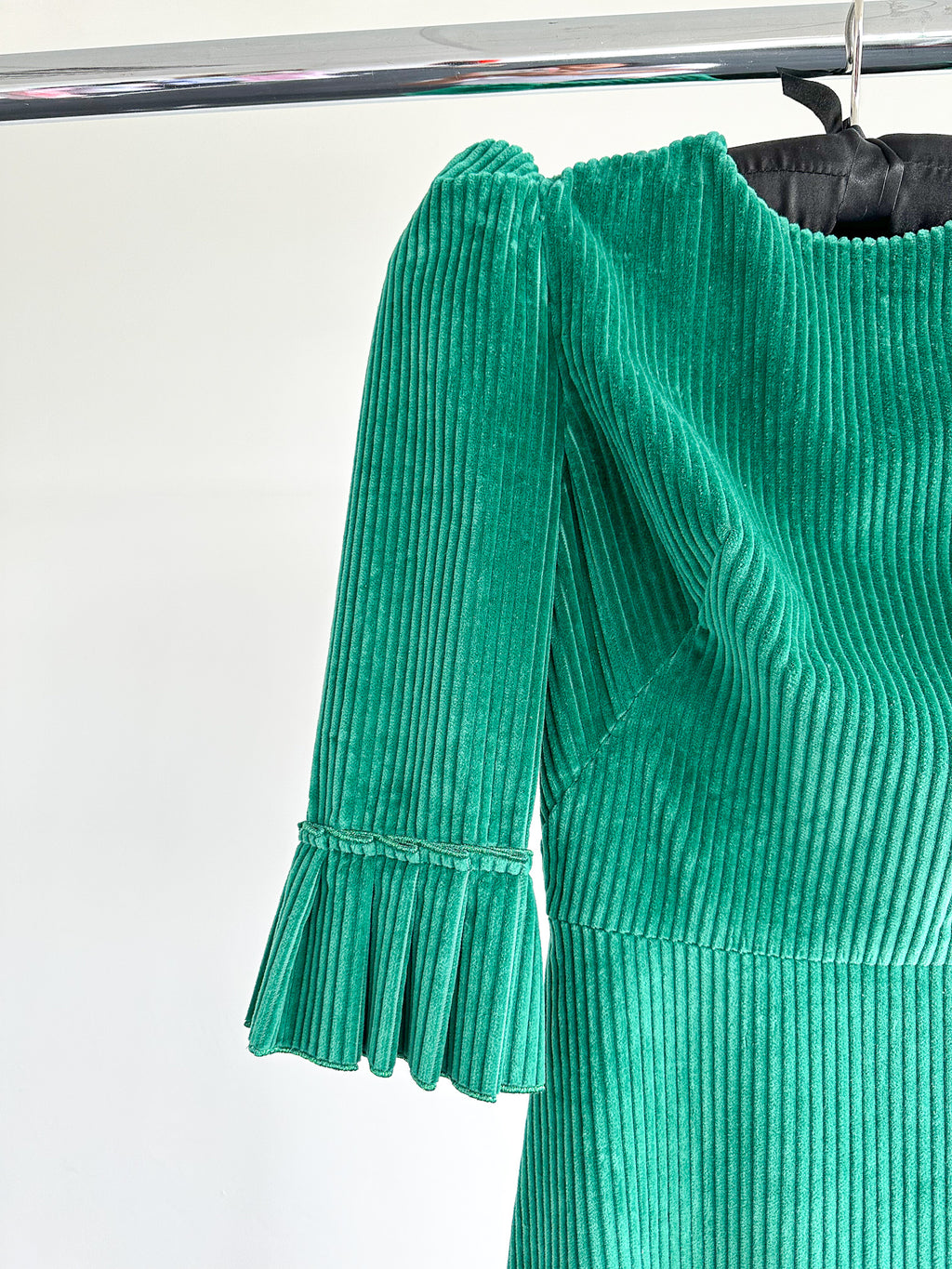 The Vampire's Wife Emerald Green Festival Jumbo Cord Day Length Dress - House Of Huntington