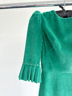 The Vampire's Wife Emerald Green Festival Jumbo Cord Day Length Dress - House Of Huntington