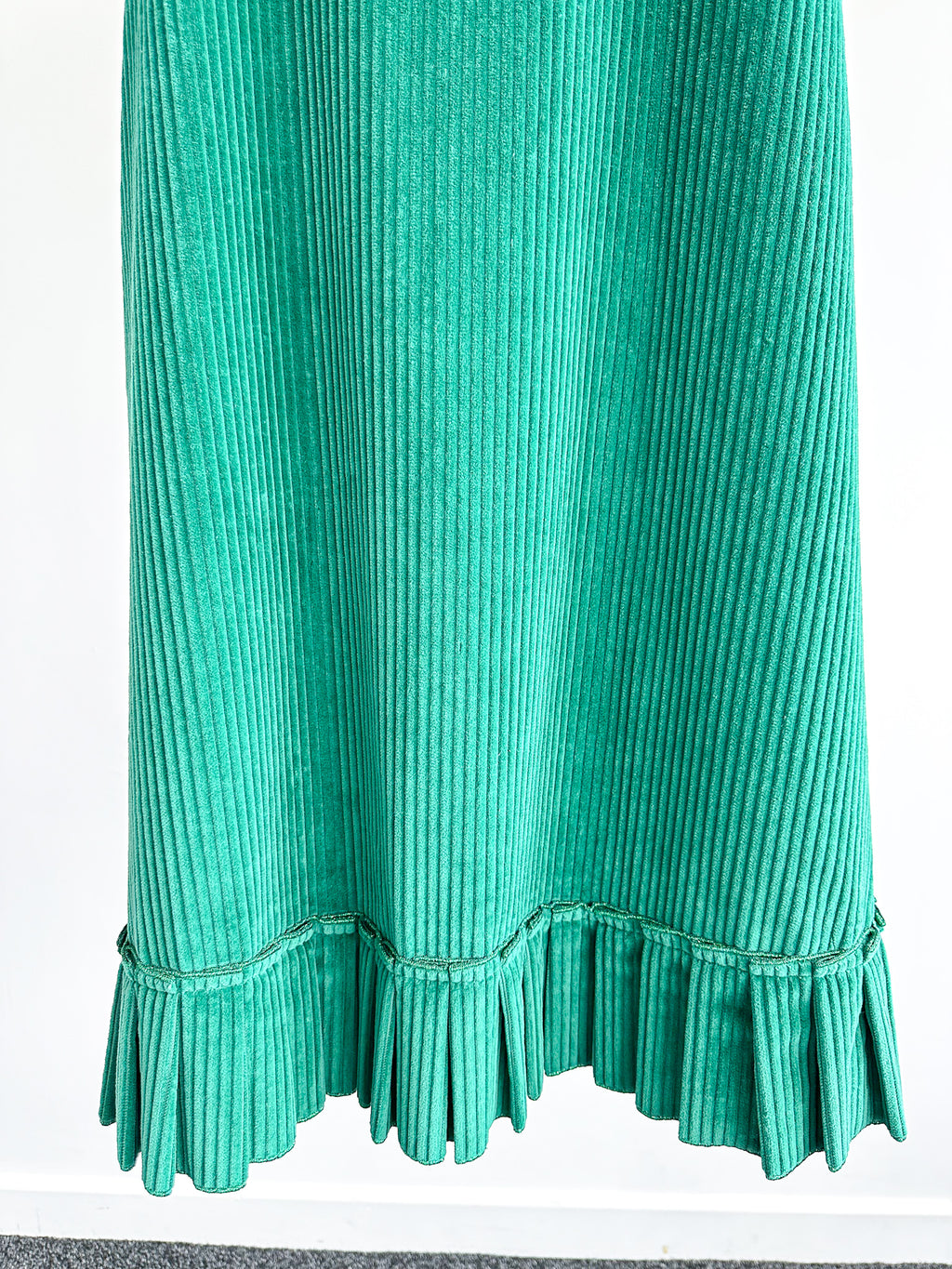 The Vampire's Wife Emerald Green Festival Jumbo Cord Day Length Dress - House Of Huntington