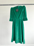The Vampire's Wife Emerald Green Festival Jumbo Cord Day Length Dress - House Of Huntington