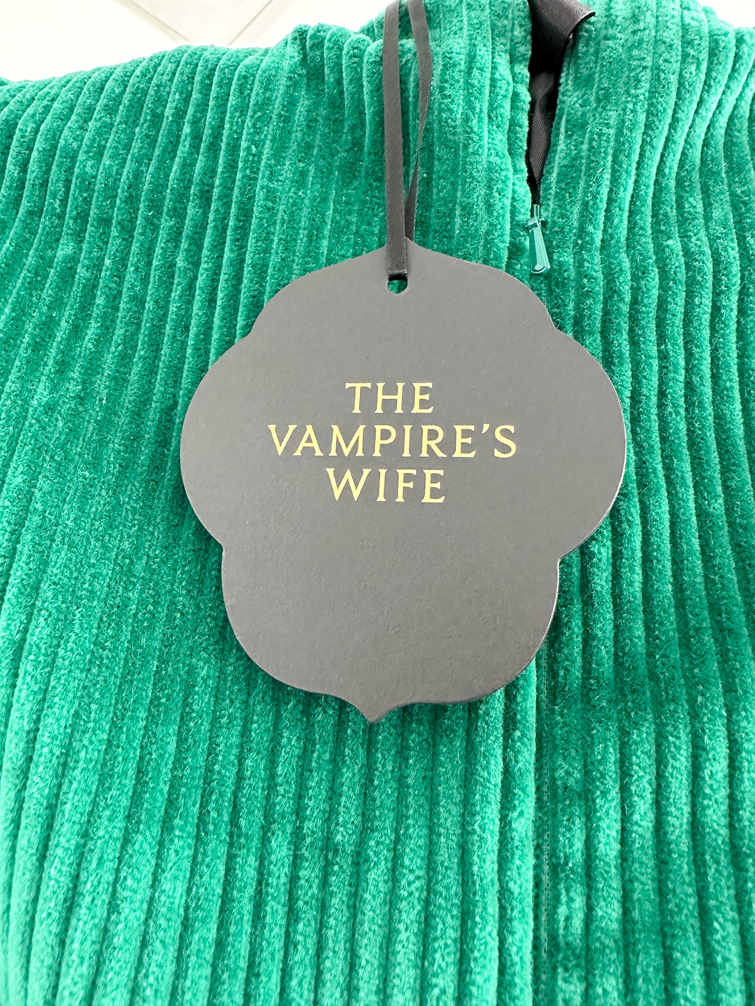 The Vampire's Wife Emerald Green Festival Jumbo Cord Day Length Dress - House Of Huntington