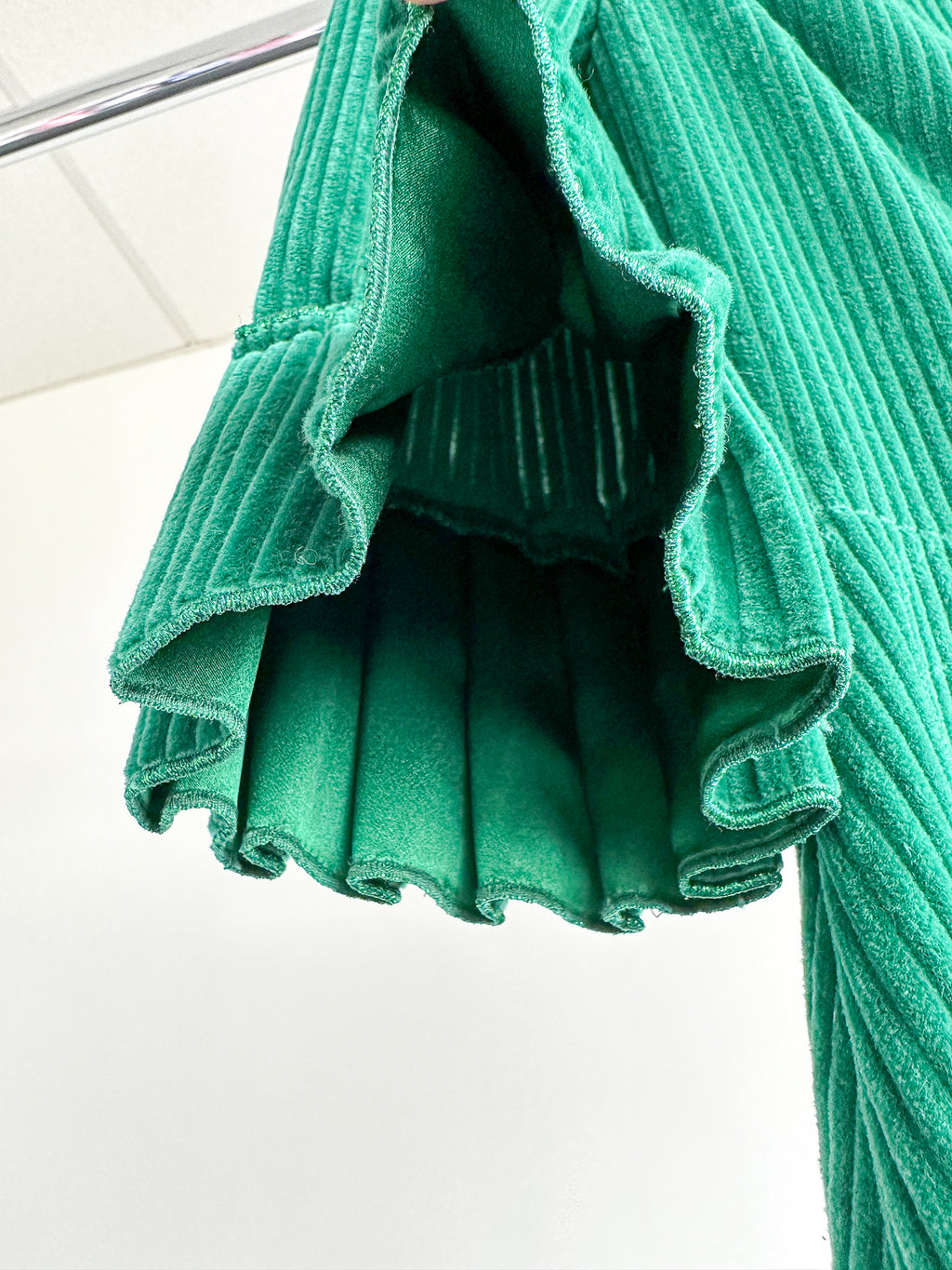 The Vampire's Wife Emerald Green Festival Jumbo Cord Day Length Dress - House Of Huntington