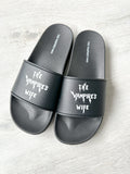 The Vampire's Wife Mens Black Logo Detail Sandals Sliders - House Of Huntington