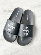 The Vampire's Wife Mens Black Logo Detail Sandals Sliders - House Of Huntington