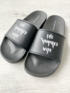 The Vampire's Wife Mens Black Logo Detail Sandals Sliders - House Of Huntington