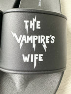 The Vampire's Wife Mens Black Logo Detail Sandals Sliders - House Of Huntington