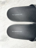 The Vampire's Wife Mens Black Logo Detail Sandals Sliders - House Of Huntington
