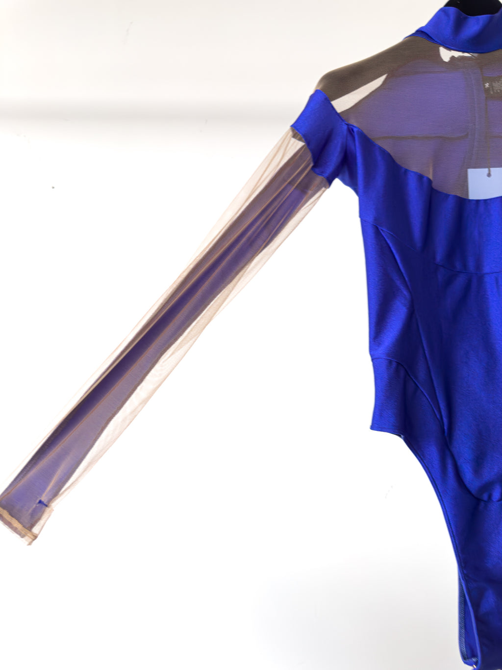 Mugler Alien Illusion Shaping Purple Logo Embossed Bodysuit