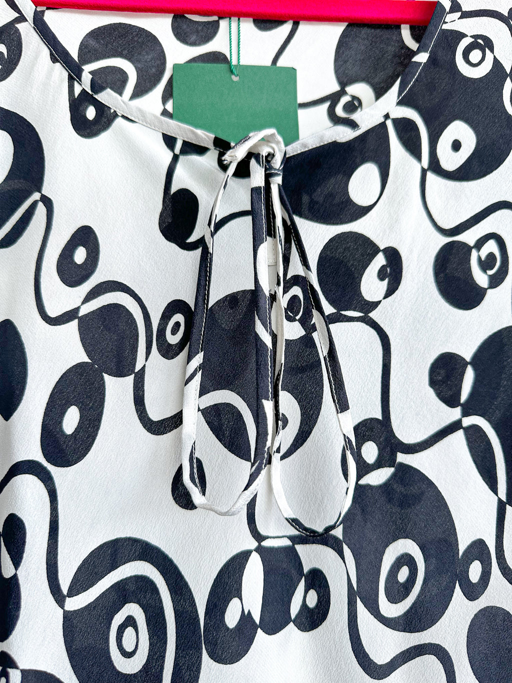 Rixo London Celeste Psychedelic Monochrome Klimt Silk Summer Mini Dress - House Of Huntington