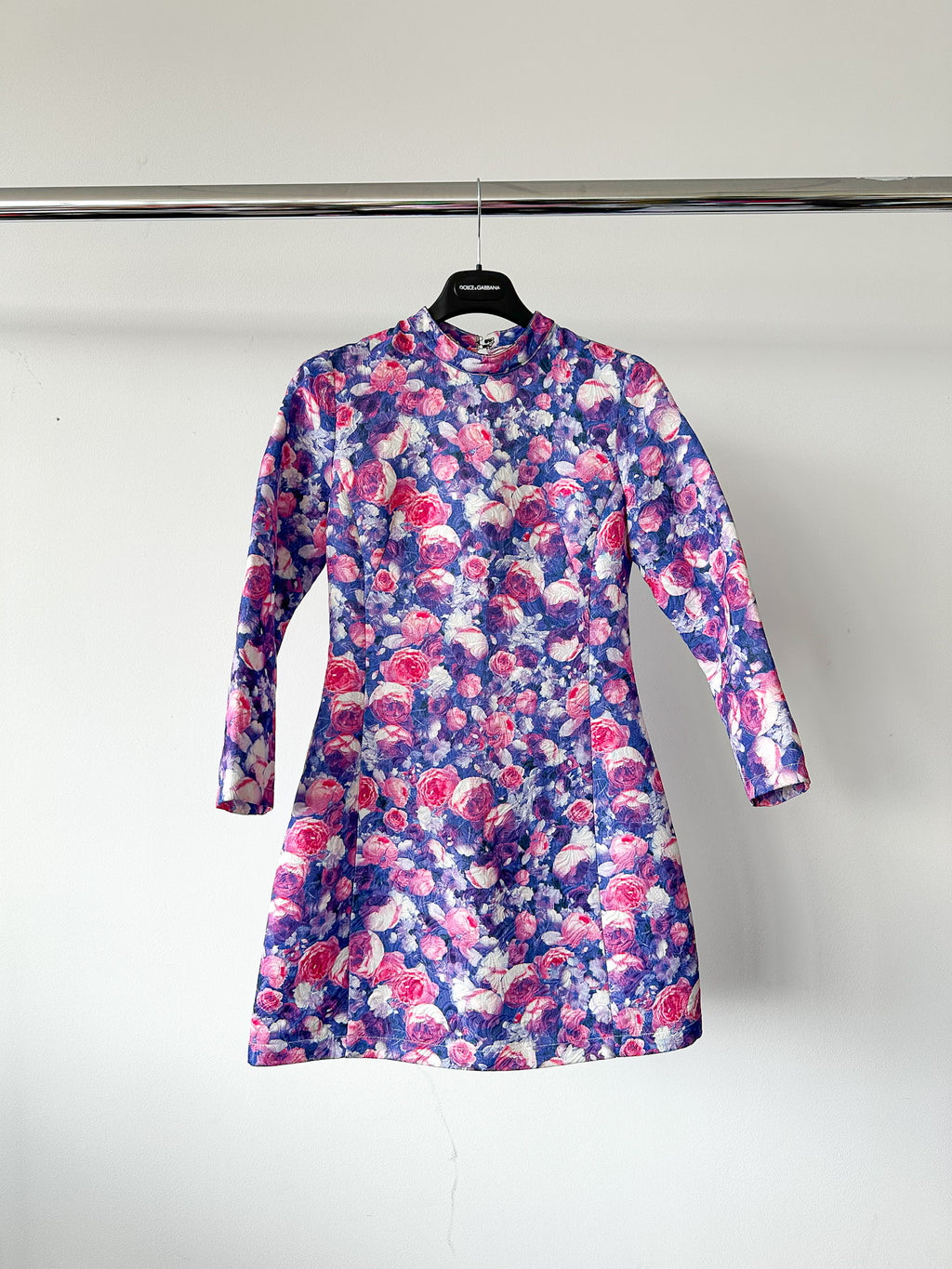 Dolce & Gabbana Floral Brocade Long Sleeve Dress