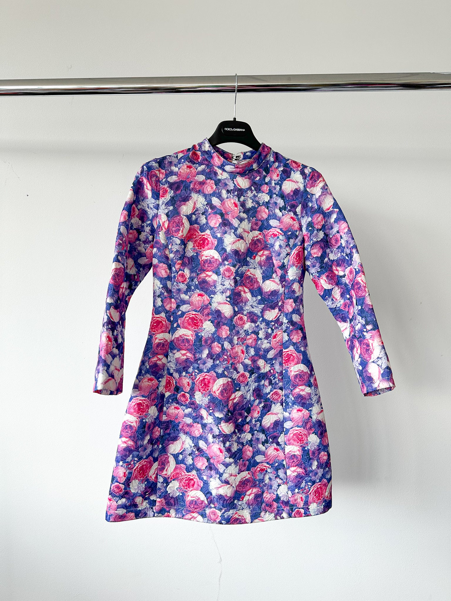 Dolce & Gabbana Floral Brocade Long Sleeve Dress