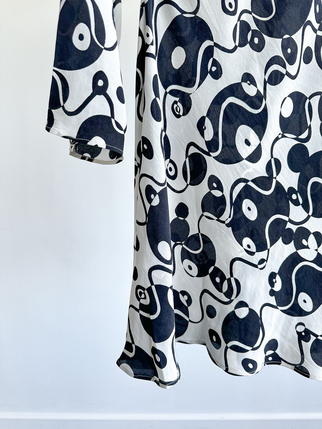 Rixo London Celeste Psychedelic Monochrome Klimt Silk Summer Mini Dress - House Of Huntington