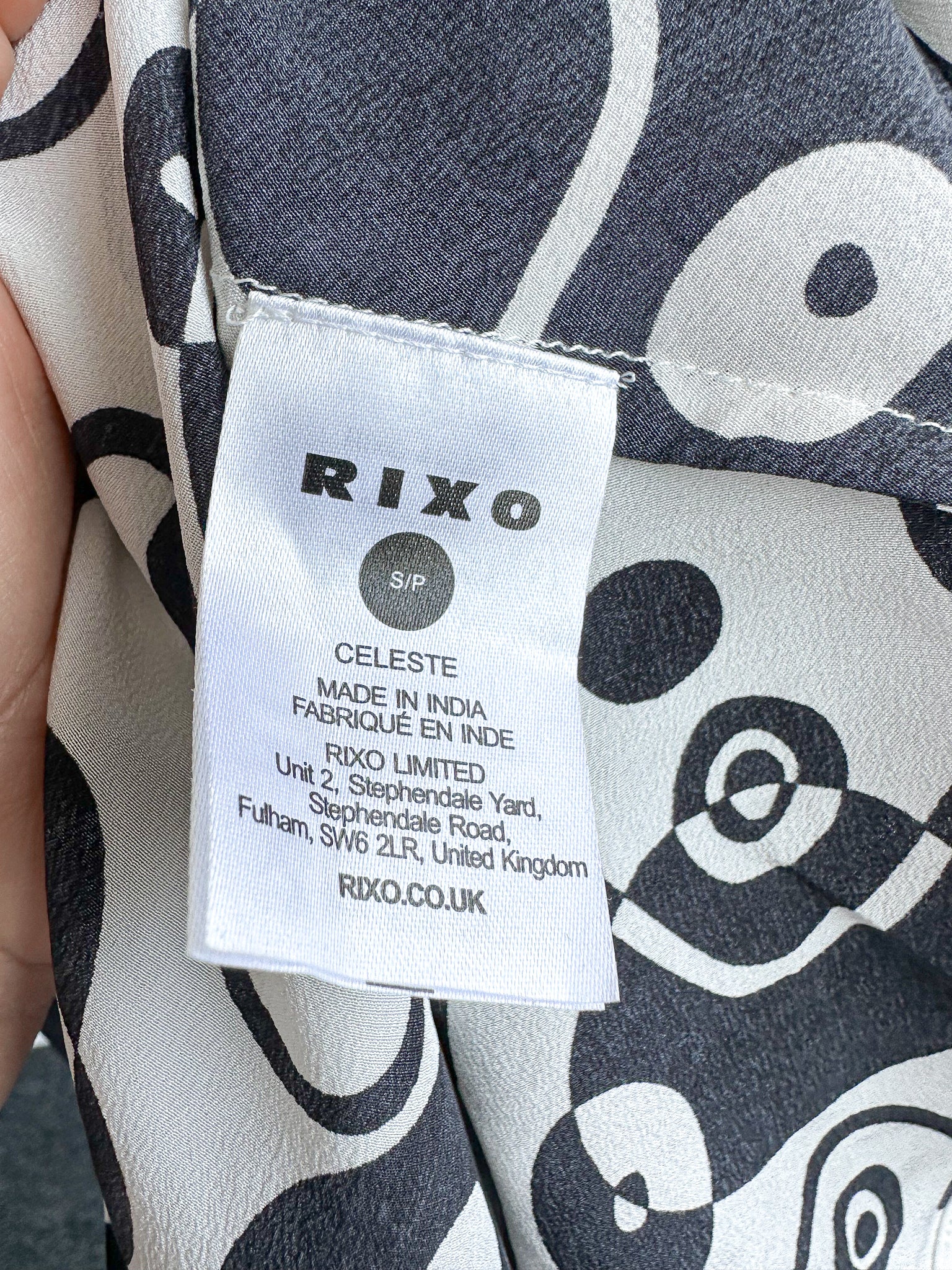 Rixo London Celeste Psychedelic Monochrome Klimt Silk Summer Mini Dress - House Of Huntington