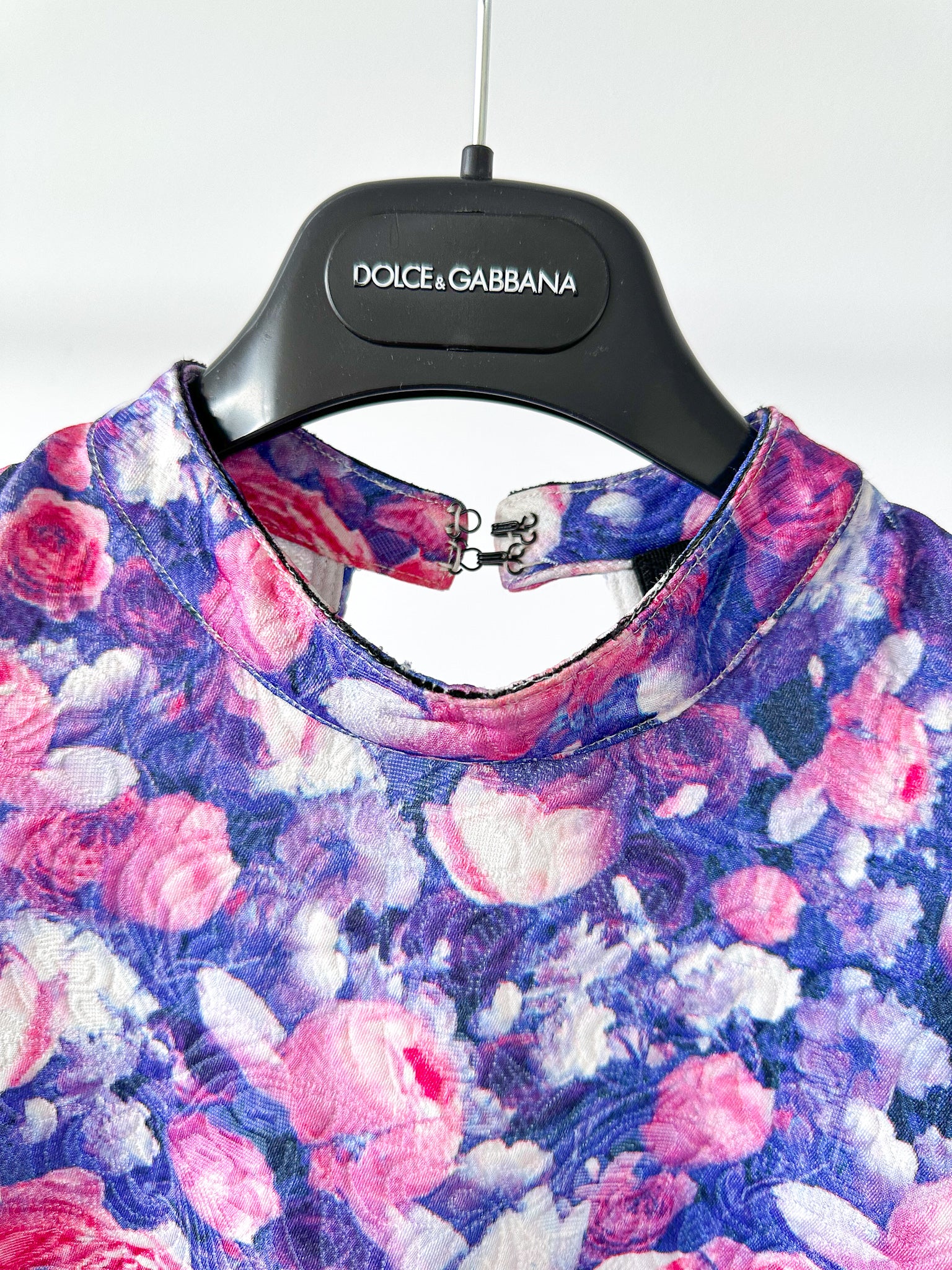 Dolce & Gabbana Floral Brocade Long Sleeve Dress