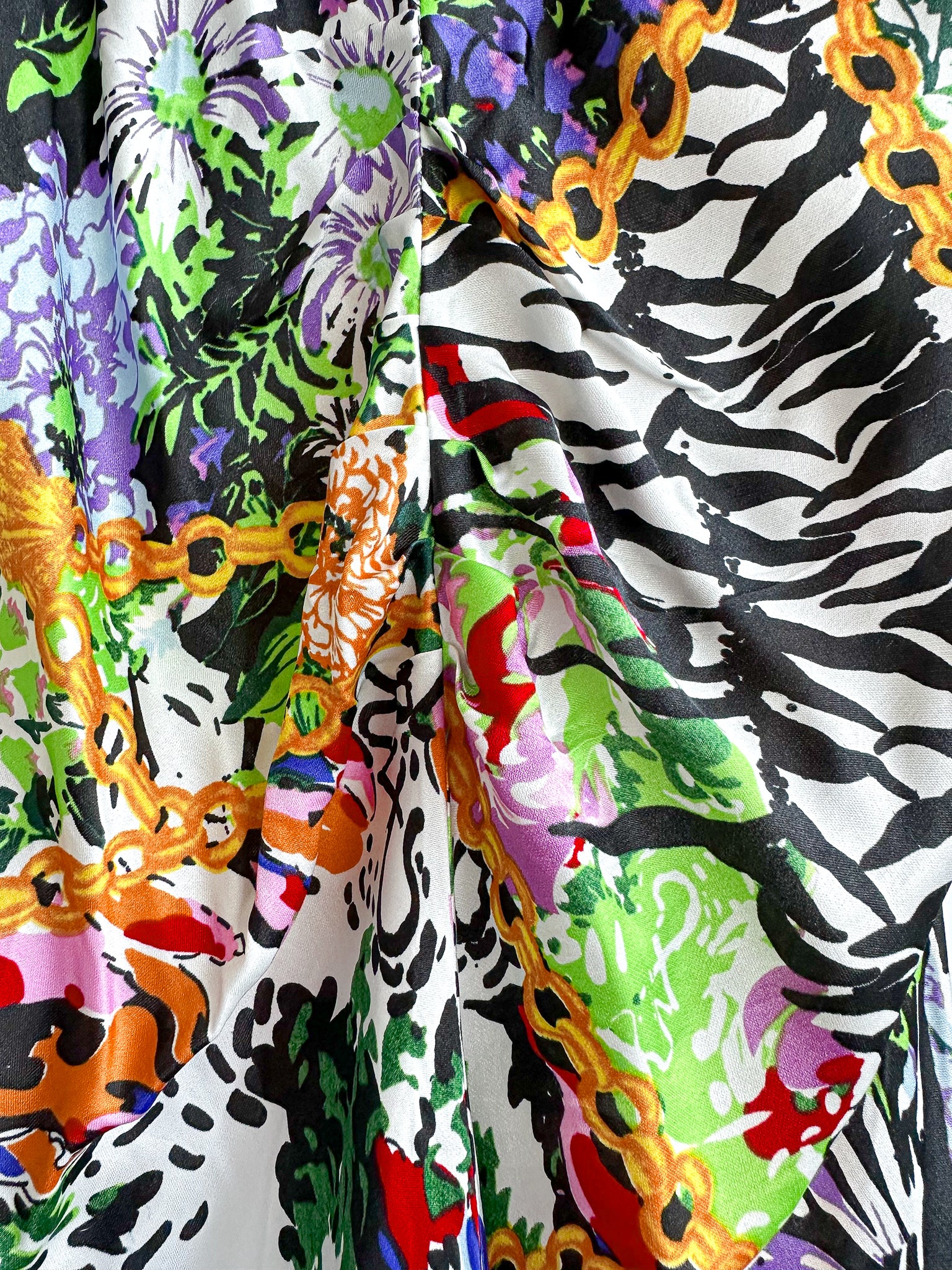 Rixo London Madonna Silk Floral Chain Mixed Satin Wrap Dress - House Of Huntington